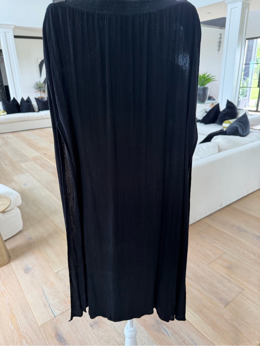 Kona Sol Black Ribbed Maxi Skirt